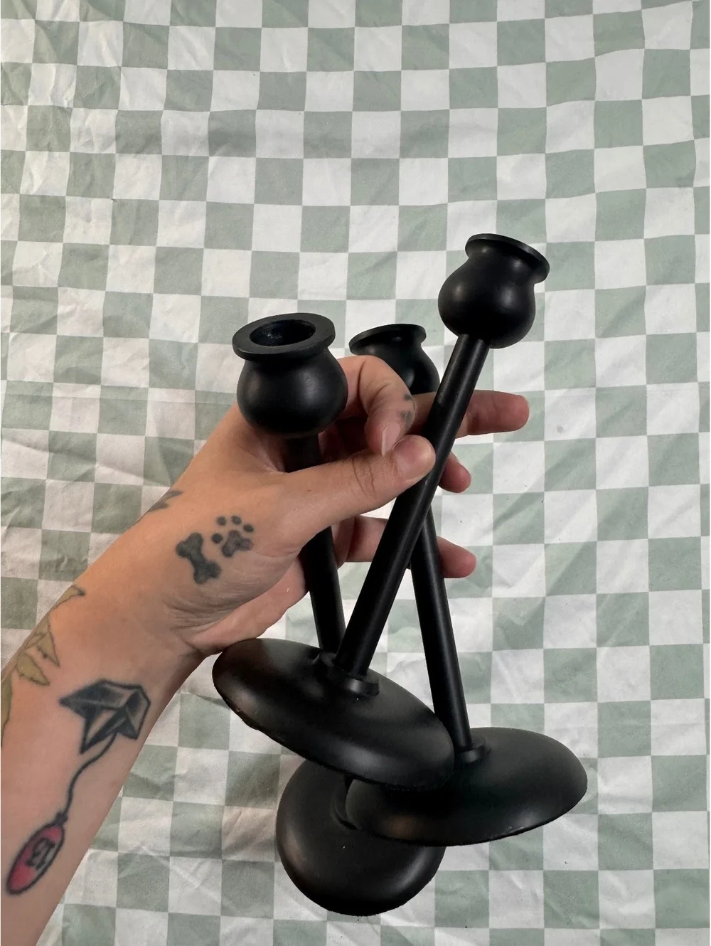 IKEA Black Metal Candle Holders Set of 3